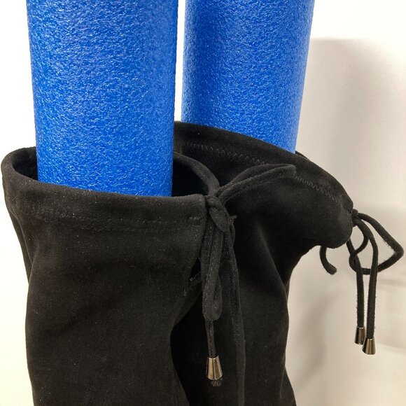 Vepose Black Faux Suede Over the Knee Boots, Size 10, Low Heel Thigh High Zipper - Picture 3 of 11